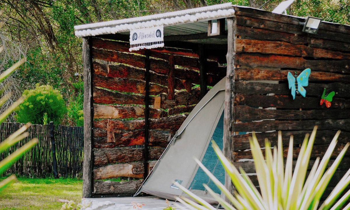 Pearly Beach RV Rental | Flow @ Tides Glamping is a secluded glamping retreat surrounded by trees.