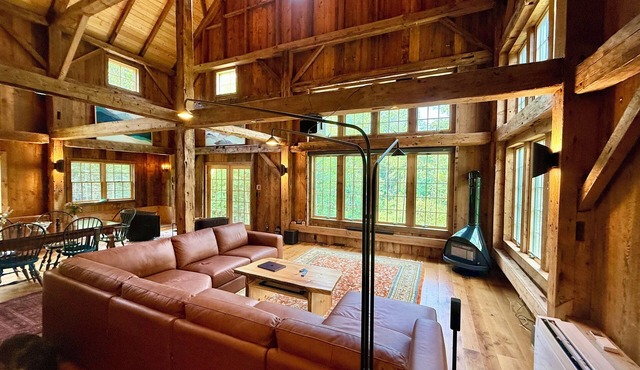 BRAND NEW: Beautifully Restored Timber Frame Barn w/Hot Tub & Movie Theater in Granville