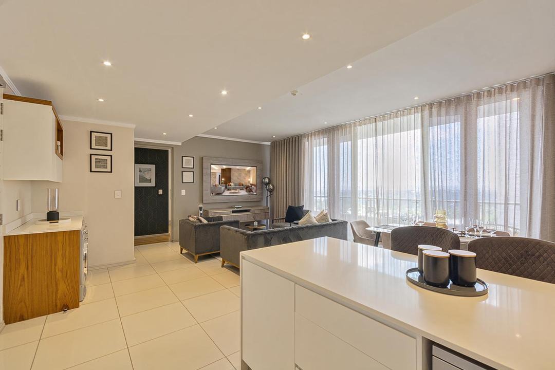 Greater Johannesburg Metropolitan Area Apartment | Sandton Luxury Apartment Balcony Power & Water Backup